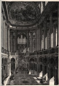 Chapel of the Palace of Versailles - engraving in 