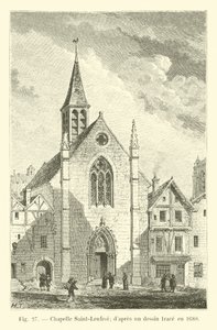 Saint-Leufroi Chapel; after a drawing traced in 1680 by French School