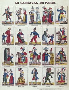 Characters of the Paris Carnival by French School