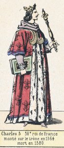 Charles V, 52nd King of France, Ascended the Throne in 1364, Died in 1380 by French School