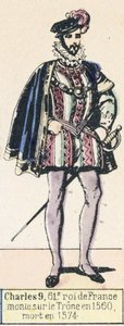 Charles IX, 61st King of France, ascended the throne in 1560, died in 1574 by French School