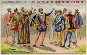 Charles, Duke of Mayenne, addressing members of the Catholic League by French School
