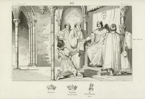 Charles IV of France making Louis, Count of Clermont-en-Beauvaisis, Duke of Bourbon, 1327