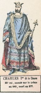 Charles I, called the Bald, 26th king, ascended the throne in 840, died in 877 by French School