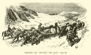 Charles VIII Crossing the Alps by French School