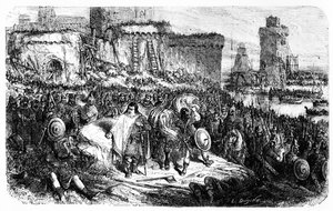 Charles the Fat at the Siege of Paris by the Normans in 886