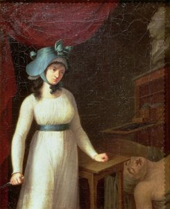 Charlotte Corday and the Assassination of Jean Paul Marat in his Bath by French School