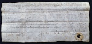 Charter Signed by Hugues I Capet (941-996), King of France, 988 by French School