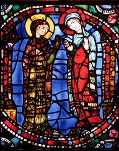 Chartres Cathedral, Stained Glass Window Depicting Annunciation of the Blue Virgin