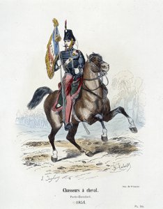 Chasseurs à cheval: Standard-bearer in 1854 - in 