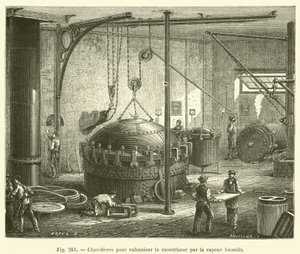 Boilers for Vulcanizing Rubber with Wet Steam (engraving) by French School