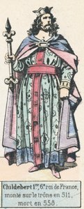 Childebert I, 6th King of France, Ascended the Throne in 511, Died in 558 (engraving) by French School