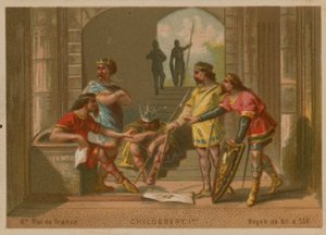 Childebert I, King of France (c. 496-558) by French School