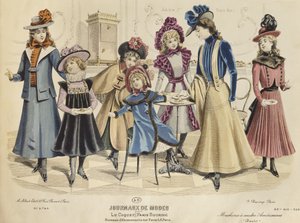 Children costumes, illustration from Journaux de Mode, October 1898 by French School