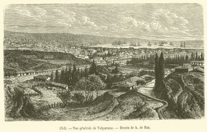 Chile, General View of Valparaiso by French School