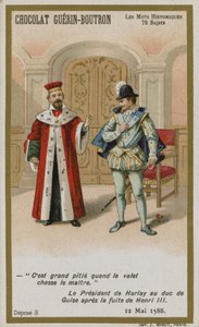 Chocolat Guerin-Boutron Trade Card, Historic Words Series