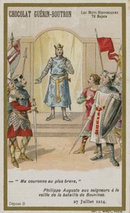 Chocolat Guerin-Boutron trade card, Historic Words series by French School