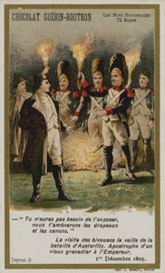 Chocolat Guerin-Boutron trade card, Historic Words series by French School