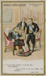 Chocolat Guerin-Boutron trade card, Historic Words series by French School