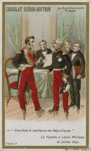 Chocolat Guerin-Boutron trade card, Historic Words series