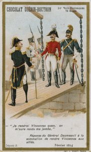 Chocolat Guerin-Boutron trade card, Historic Words series