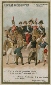 Chocolat Guerin-Boutron trade card, Historic Words series