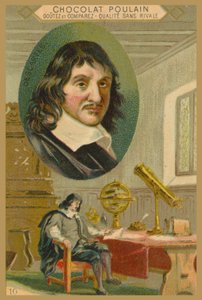 Chocolat Poulain trade card, Rene Descartes