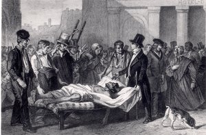 Cholera in Paris, 1832 by French School