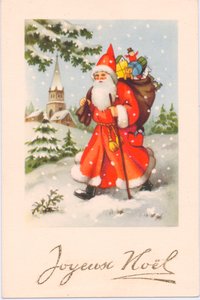 Christmas Postcard by French School