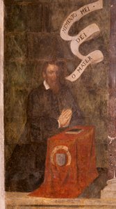 Church of Saint John the Baptist. Interior. Chapel of Saint Fursy. Mural Paintings. The Glorification of Mary. Early 17th Century by French School
