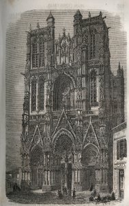 Church Saint-Vulfran in Abbeville in the department of the Somme in France - engraving in 