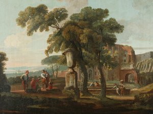 Classical Landscape with Urn, c.1700 by French School