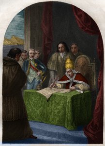 Clement XIV (1705-1774) abolishing the Jesuites Society on 21 July 1773 by French School