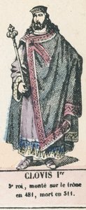 Clovis I, 5th King, Ascended the Throne in 481, Died in 511 (engraving) by French School
