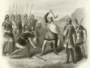 Clovis and his rebellious soldier, 487 by French School