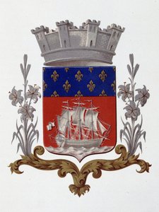 Coat of arms of the City of Paris: Royalty (Louis XVIII and Charles X) - Letters Patent dated 20 December 1917 - in “Armorial National de France”, by H. Traversier, Paris