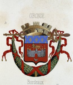 Coat of arms of the city of Bordeaux - in “Armorial National de France”, by H. Traversier, Paris by French School