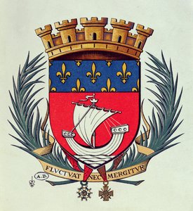 Coat of arms of the city of Paris with the motto Fluctuat Nec Mergitur (tossed by the waves she does not sink)