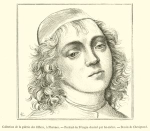 Collection of the Uffizi Gallery, Florence, Portrait of Perugino (engraving)