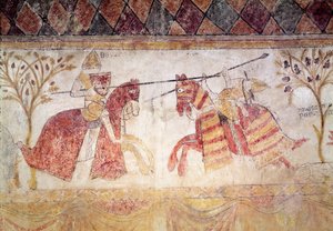 Combat between an Angevin King and Manfred, King of Sicily (c.1232-66) after 1265