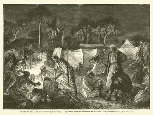 How Stanley Rejoined Emin Pasha (engraving) by French School