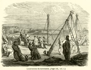 Construction of the Tabernacle (engraving) by French School