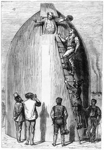Construction of a Rocket, illustration from From the Earth to the Moon by Jules Verne, Paris, Hetzel, published in 1865