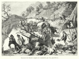 Convoys of Wounded Surprised and Massacred by Guerrillas (engraving) by French School