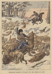 Cossack sentries attacked by packs of wolves in Manchuria