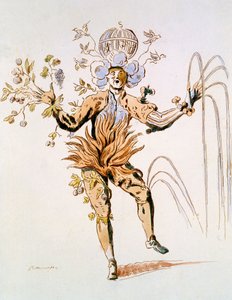 Costume Design for the four elements in a 17th century courtly ballet, facsimile made by Guillaumot fils by French School
