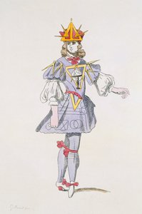 Costume Design for Geometry in a 17th Century Courtly Ballet, from the Menus Plaisirs Collection, Facsimile by A. Guillaumot Fils
