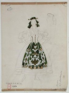 Costume design for opera Cavalleria Rusticana by Pietro Mascagni by French School