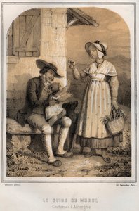 Costumes of Auvergne - The guide of Murol - engraving in 
