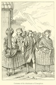 Costumes of the Inhabitants of Conception (engraving) by French School